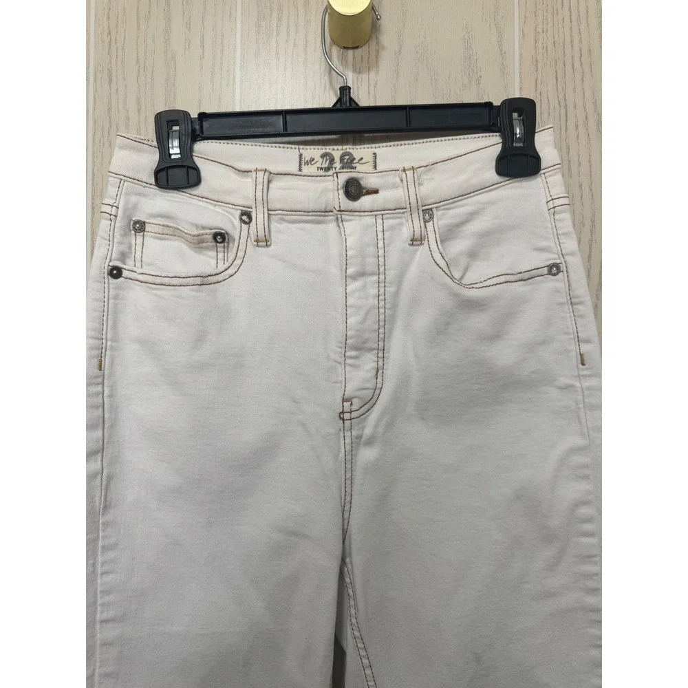 We The Free Free People CRVY High Rise Flare Jeans Cream Off White Size 28